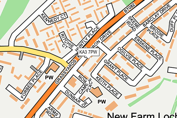 KA3 7PW map - OS OpenMap – Local (Ordnance Survey)
