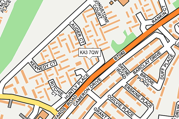 KA3 7QW map - OS OpenMap – Local (Ordnance Survey)