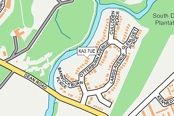 KA3 7UE map - OS OpenMap – Local (Ordnance Survey)