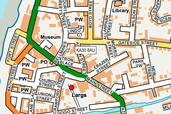 KA30 8AU map - OS OpenMap – Local (Ordnance Survey)