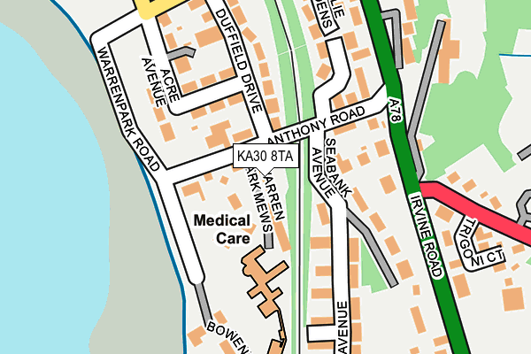 KA30 8TA map - OS OpenMap – Local (Ordnance Survey)