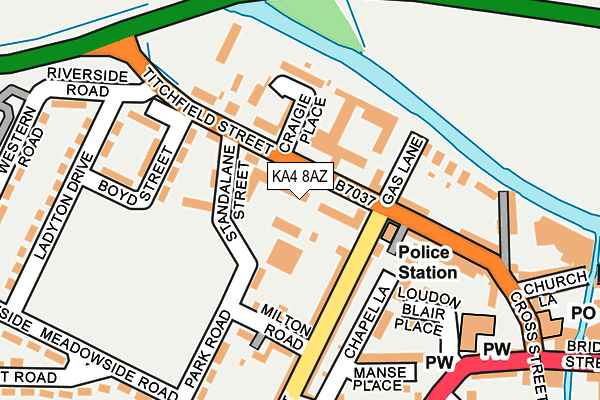 KA4 8AZ map - OS OpenMap – Local (Ordnance Survey)