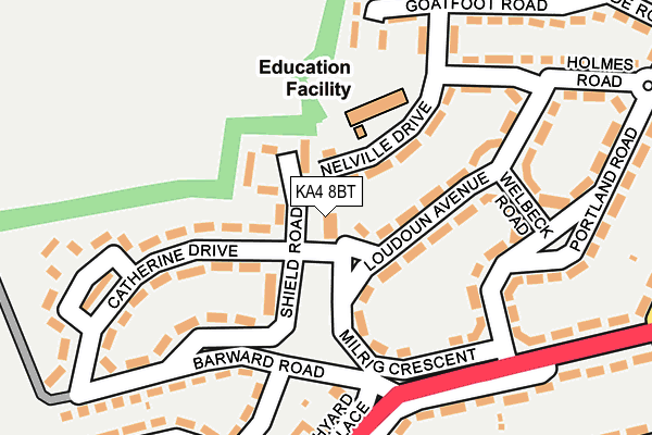 KA4 8BT map - OS OpenMap – Local (Ordnance Survey)