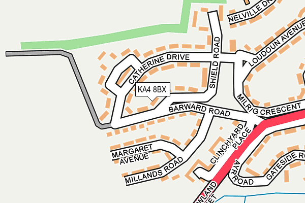 KA4 8BX map - OS OpenMap – Local (Ordnance Survey)