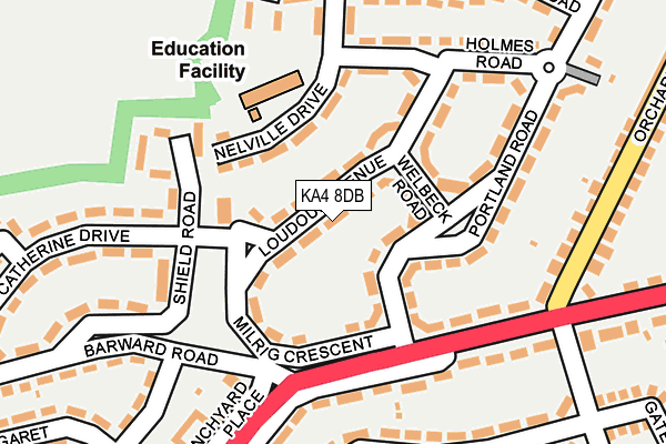 KA4 8DB map - OS OpenMap – Local (Ordnance Survey)