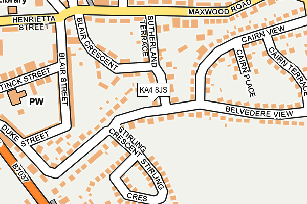 KA4 8JS map - OS OpenMap – Local (Ordnance Survey)