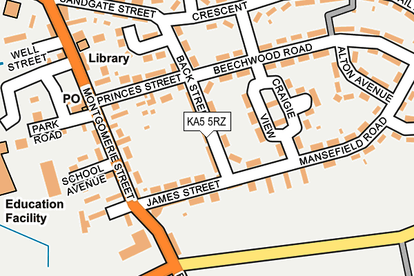 KA5 5RZ map - OS OpenMap – Local (Ordnance Survey)
