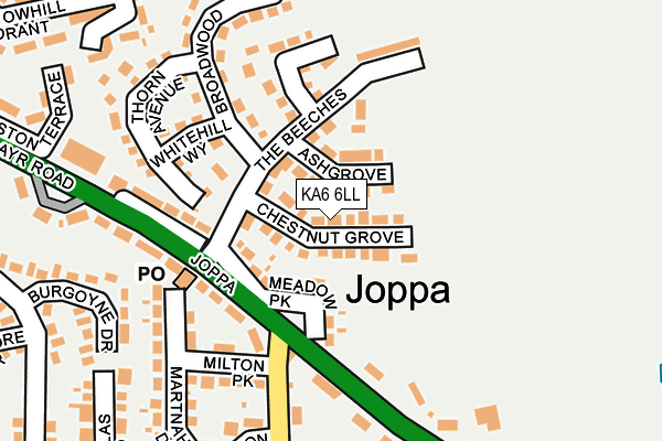 KA6 6LL map - OS OpenMap – Local (Ordnance Survey)