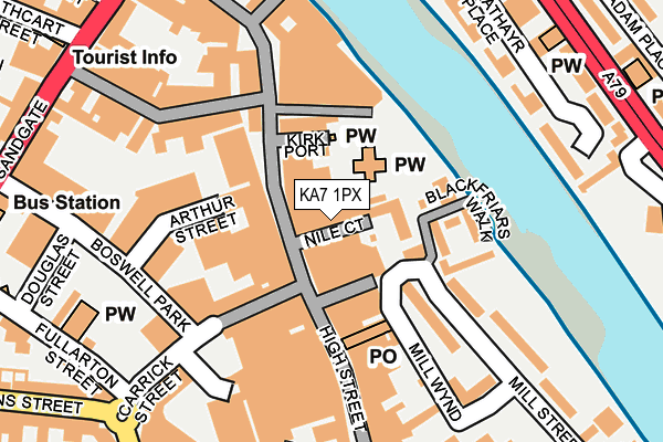 KA7 1PX map - OS OpenMap – Local (Ordnance Survey)