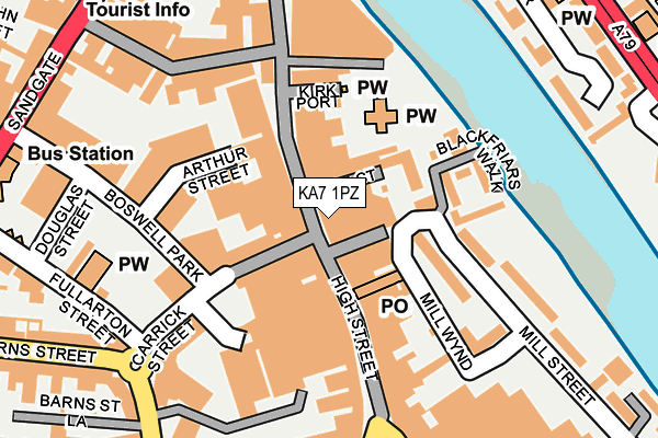 KA7 1PZ map - OS OpenMap – Local (Ordnance Survey)