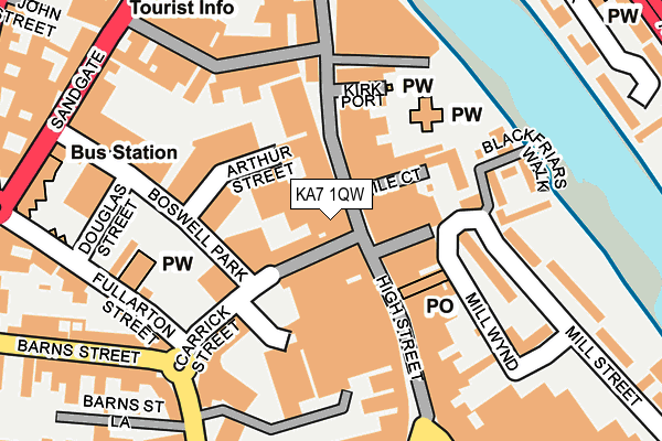 KA7 1QW map - OS OpenMap – Local (Ordnance Survey)