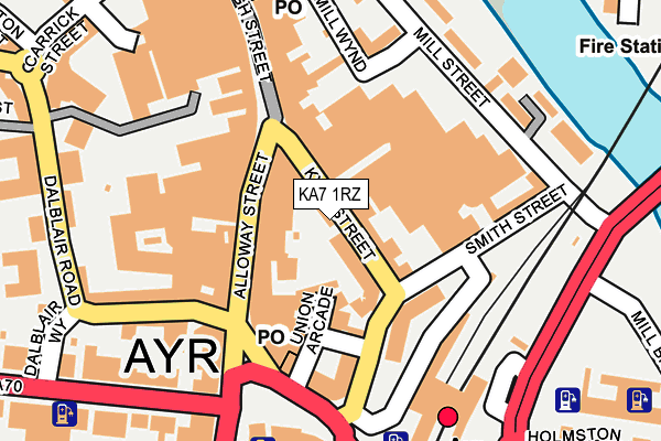 KA7 1RZ map - OS OpenMap – Local (Ordnance Survey)