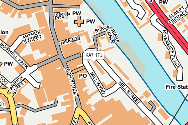 KA7 1TJ map - OS OpenMap – Local (Ordnance Survey)