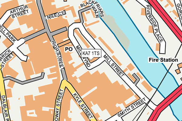 KA7 1TS map - OS OpenMap – Local (Ordnance Survey)