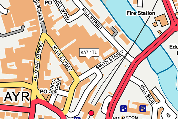 KA7 1TU map - OS OpenMap – Local (Ordnance Survey)