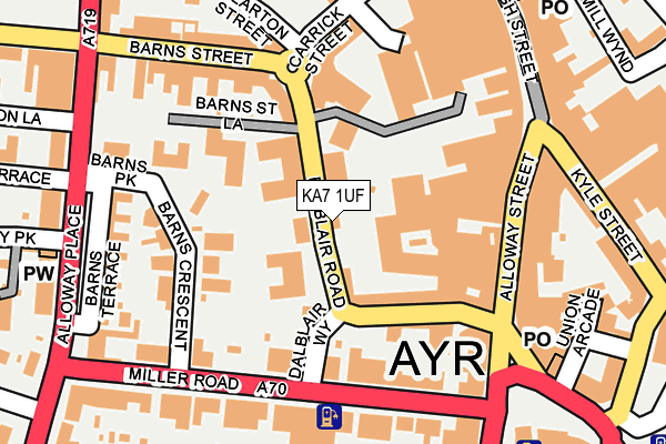 KA7 1UF map - OS OpenMap – Local (Ordnance Survey)