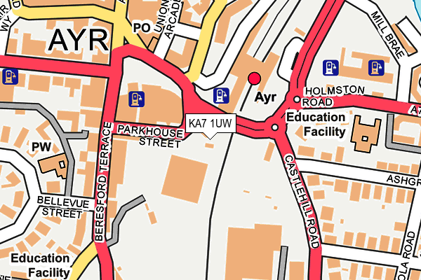KA7 1UW map - OS OpenMap – Local (Ordnance Survey)