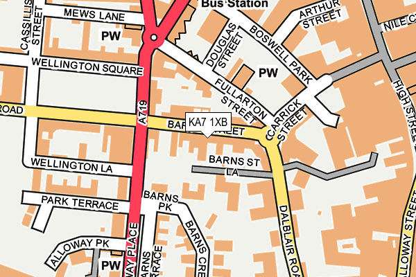 KA7 1XB map - OS OpenMap – Local (Ordnance Survey)