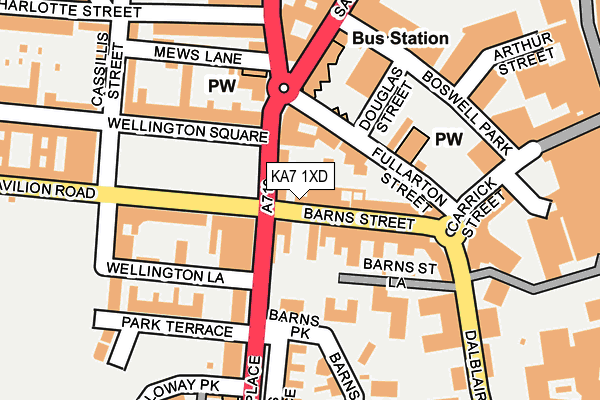 KA7 1XD map - OS OpenMap – Local (Ordnance Survey)