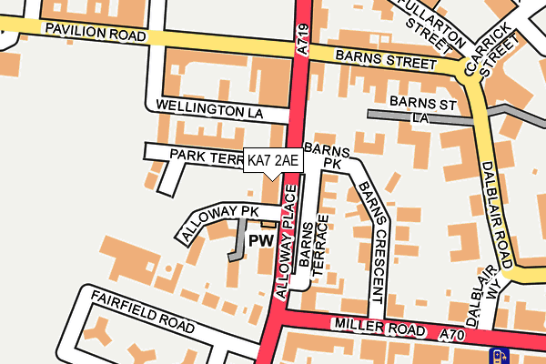 KA7 2AE map - OS OpenMap – Local (Ordnance Survey)