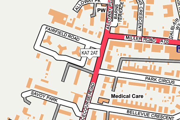KA7 2AT map - OS OpenMap – Local (Ordnance Survey)
