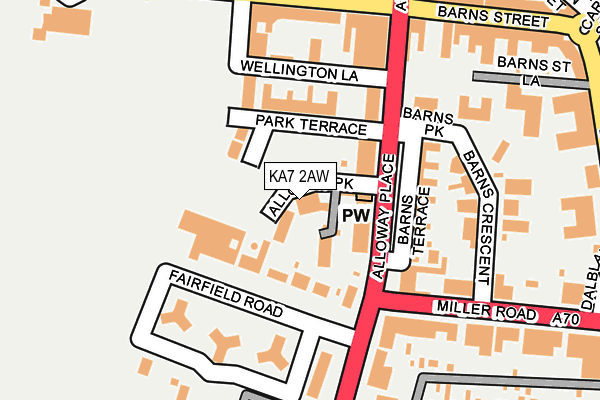 KA7 2AW map - OS OpenMap – Local (Ordnance Survey)