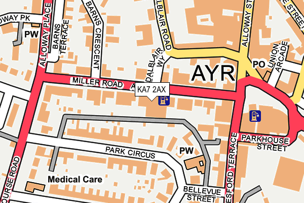 Map of AYR RUGBY ACADEMY LTD. at local scale