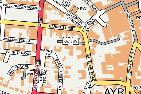KA7 2BA map - OS OpenMap – Local (Ordnance Survey)
