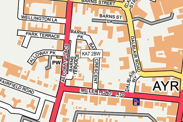 KA7 2BW map - OS OpenMap – Local (Ordnance Survey)