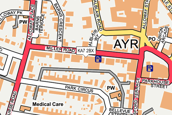 KA7 2BX map - OS OpenMap – Local (Ordnance Survey)