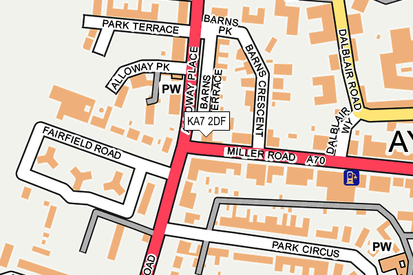 KA7 2DF map - OS OpenMap – Local (Ordnance Survey)
