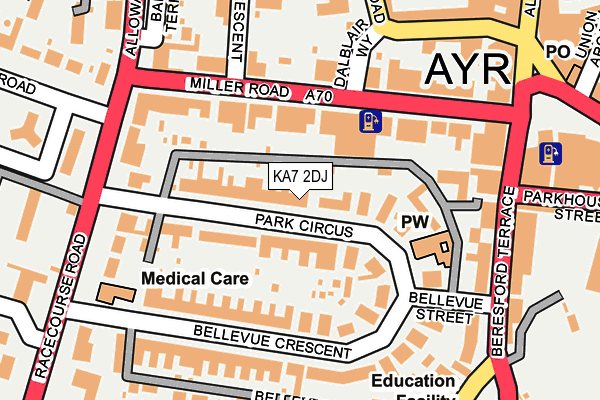KA7 2DJ map - OS OpenMap – Local (Ordnance Survey)