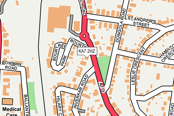 KA7 2HZ map - OS OpenMap – Local (Ordnance Survey)