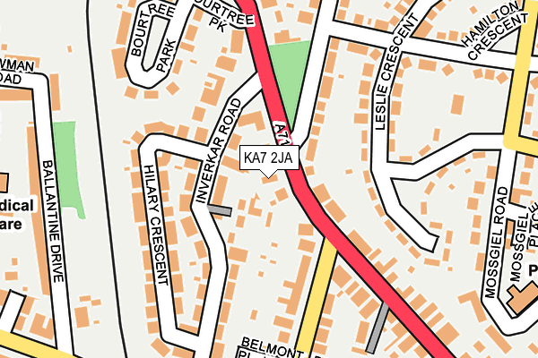 KA7 2JA map - OS OpenMap – Local (Ordnance Survey)
