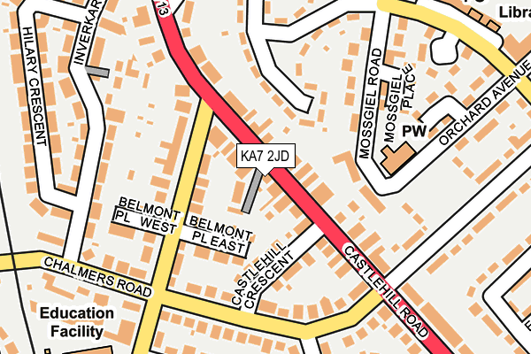 KA7 2JD map - OS OpenMap – Local (Ordnance Survey)