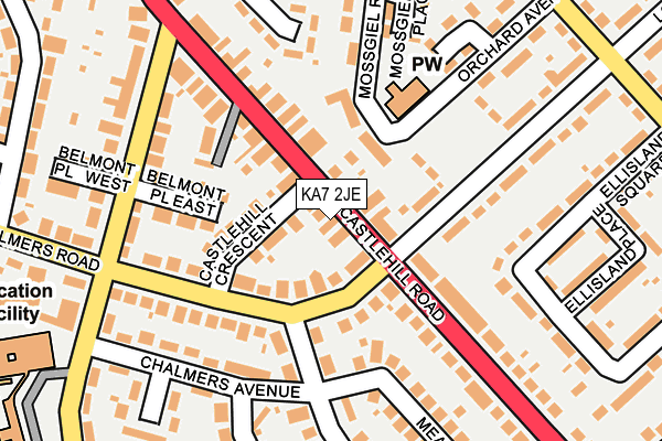 KA7 2JE map - OS OpenMap – Local (Ordnance Survey)