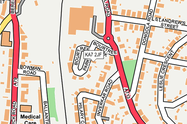 KA7 2JF map - OS OpenMap – Local (Ordnance Survey)