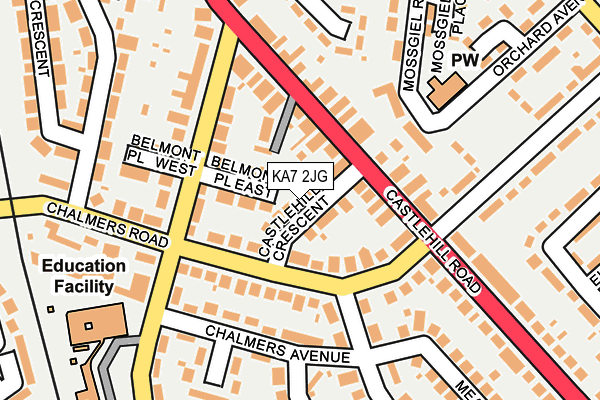 KA7 2JG map - OS OpenMap – Local (Ordnance Survey)