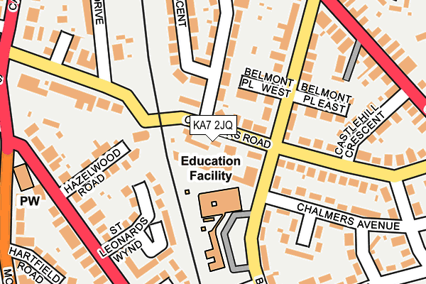 KA7 2JQ map - OS OpenMap – Local (Ordnance Survey)