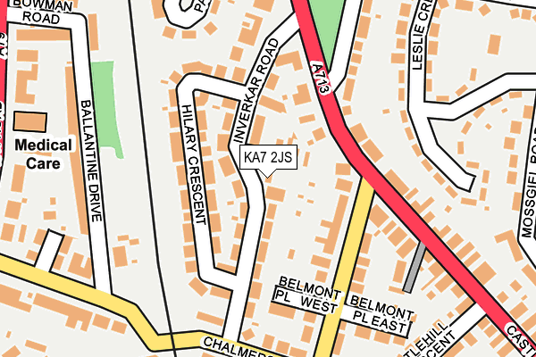 KA7 2JS map - OS OpenMap – Local (Ordnance Survey)
