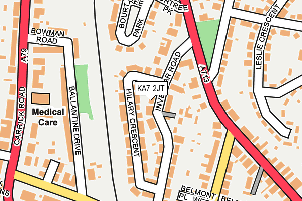 KA7 2JT map - OS OpenMap – Local (Ordnance Survey)