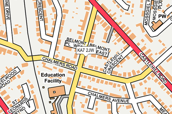 KA7 2JW map - OS OpenMap – Local (Ordnance Survey)