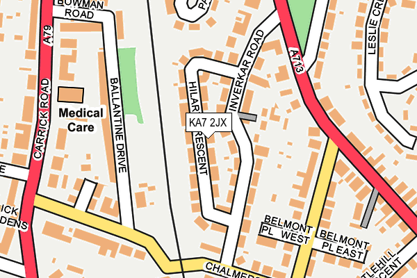 KA7 2JX map - OS OpenMap – Local (Ordnance Survey)