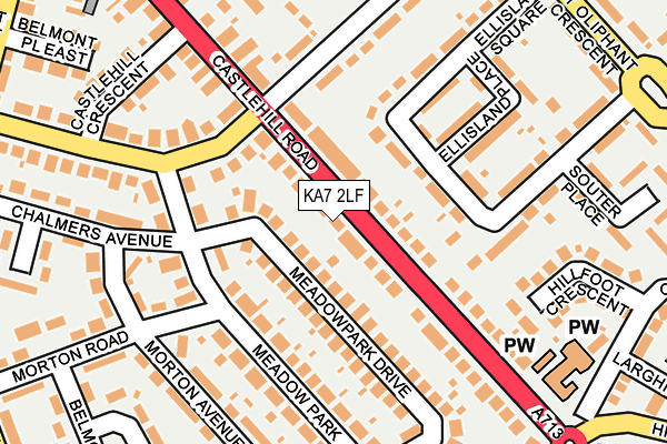 KA7 2LF map - OS OpenMap – Local (Ordnance Survey)