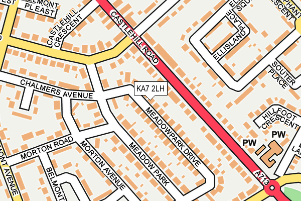 KA7 2LH map - OS OpenMap – Local (Ordnance Survey)