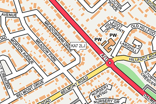 KA7 2LJ map - OS OpenMap – Local (Ordnance Survey)