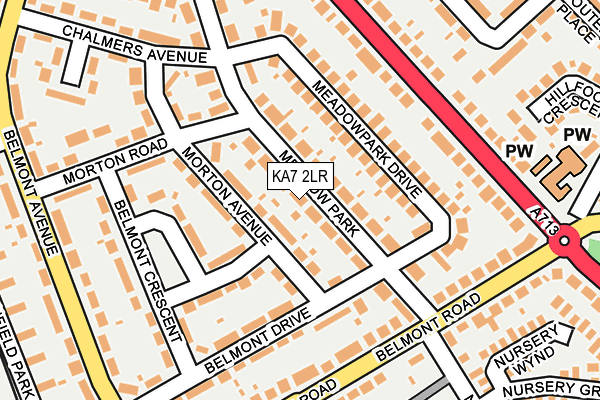 KA7 2LR map - OS OpenMap – Local (Ordnance Survey)