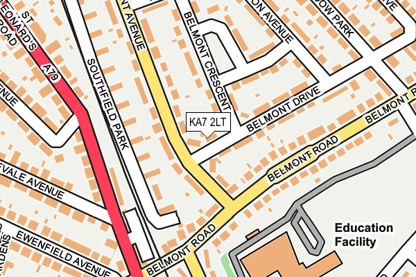 KA7 2LT map - OS OpenMap – Local (Ordnance Survey)