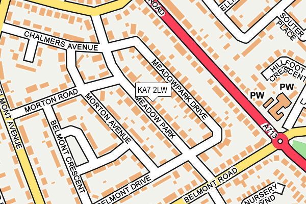 KA7 2LW map - OS OpenMap – Local (Ordnance Survey)