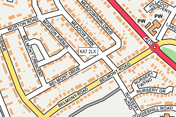 KA7 2LX map - OS OpenMap – Local (Ordnance Survey)